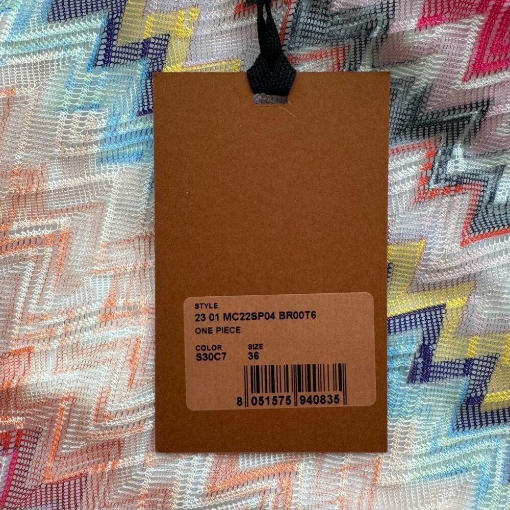 NWT Missoni One Piece Swimsuit Chevron Pink One Shoulder Bodysuit New XS 36 - Picture 9 of 11